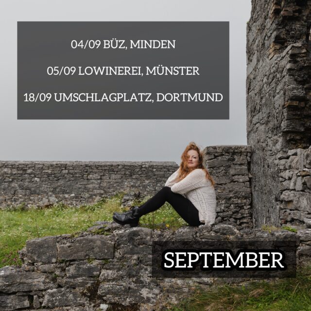 september dates 🎶♥️ hope to see you there! 

04/09
Vernissage Symbiose von @josigraphy und @shalypoetry 
@buezminden Minden

05/09 
@lowinerei Münster

18/09 
@umschlagplatz Dortmund 

📸 @guna.ludborza 
#livemusik #konzert #singersongwriter #muenster #dortmund